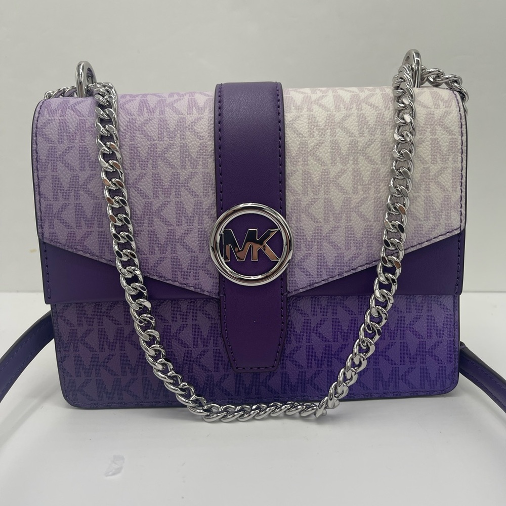 Michael Kors Greenwich Sm Color-Block Sign Logo Flap Crossbody XBODY
Dark Purple - Picture 3 of 16